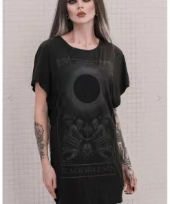 Killstar Black Sun Tunic T-Shirt Dress Black New In
