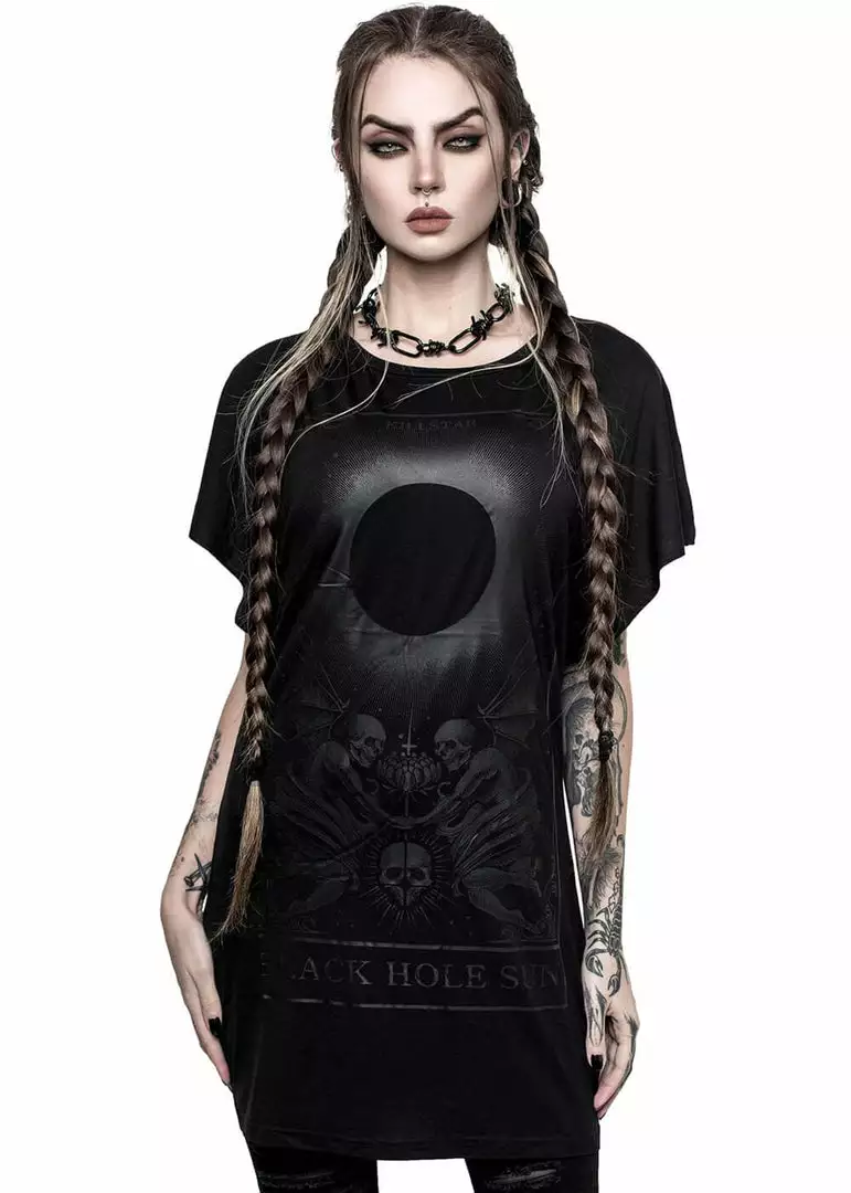 Killstar Black Sun Tunic T-Shirt Dress Black New In 3 Killstar Black Sun Tunic T-Shirt Dress Black New In