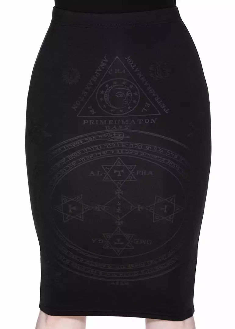 Killstar Unholy Sabbath Echo Pencil Skirt Black New In 3 Killstar Unholy Sabbath Echo Pencil Skirt Black New In