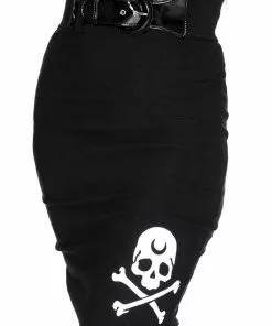 Killstar Rebel Hell Skull Midi Pencil Skirt Black 7 Killstar Rebel Hell Skull Midi Pencil Skirt Black