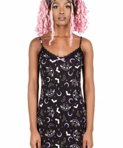 New In Killstar Lounge Batty Night Dress Black 7 New In Killstar Lounge Batty Night Dress Black