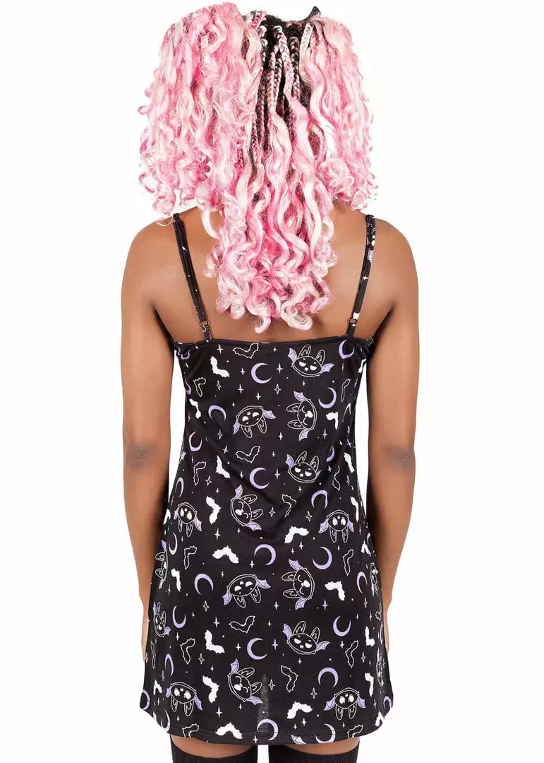 New In Killstar Lounge Batty Night Dress Black 4 New In Killstar Lounge Batty Night Dress Black