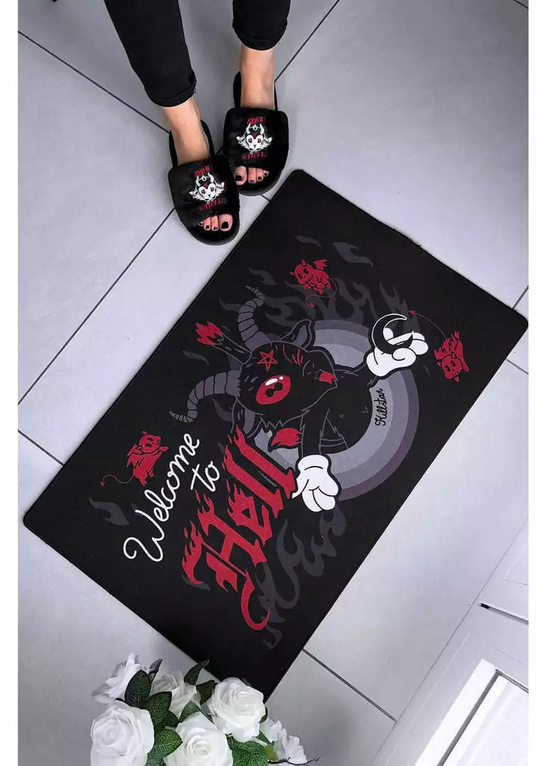 Killstar Welcome To Hell Doormat Black 3 Killstar Welcome To Hell Doormat Black