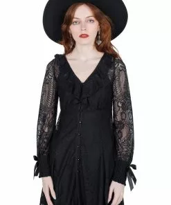 New In Killstar Cycbele Lace 70's Dress Black