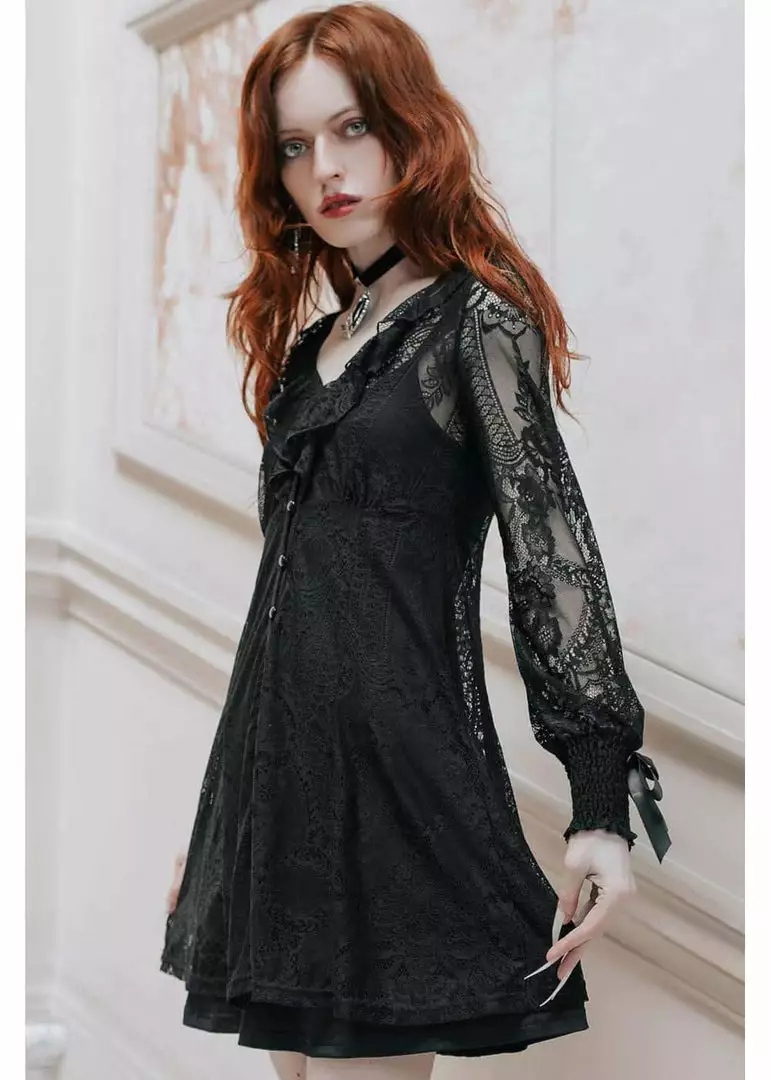 New In Killstar Cycbele Lace 70's Dress Black 3 New In Killstar Cycbele Lace 70's Dress Black
