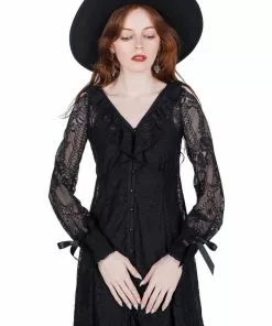 New In Killstar Cycbele Lace 70's Dress Black 9 New In Killstar Cycbele Lace 70's Dress Black