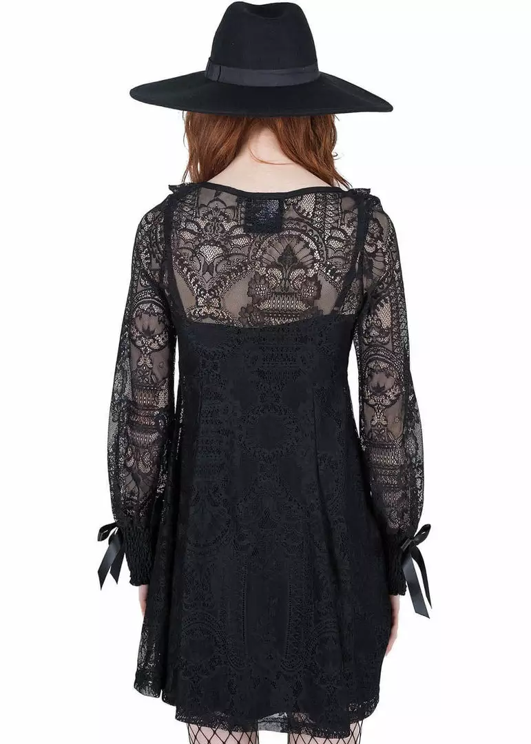 New In Killstar Cycbele Lace 70's Dress Black 7 New In Killstar Cycbele Lace 70's Dress Black