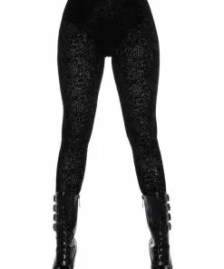 New In Killstar Althea's Evil Velvet Leggings Black