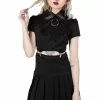 Killstar Darita 80's Suspender Dress Black Pinstripe 1 Killstar Darita 80's Suspender Dress Black Pinstripe