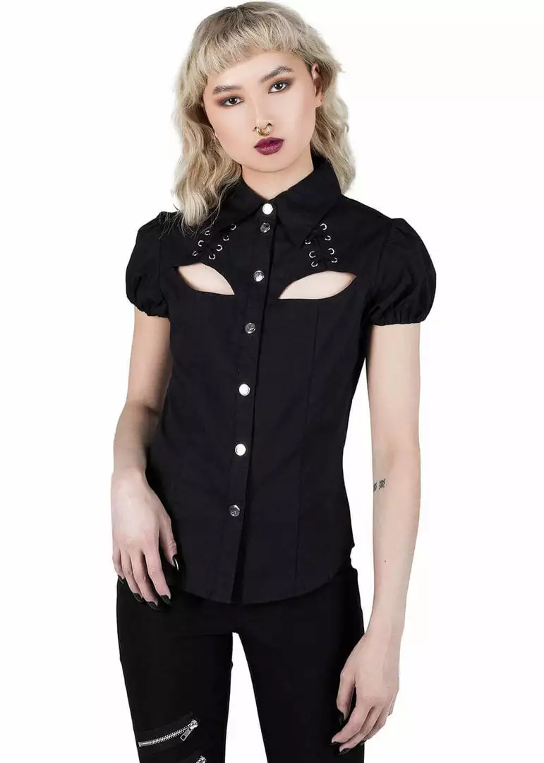 Killstar Hellstar Lace Up Top Black 3 Killstar Hellstar Lace Up Top Black