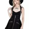Killstar Dark Flair Skirt With Suspenders Black New In