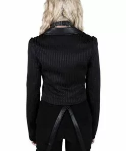 Killstar Office Demon Jacket Black Pinstripe