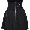 Killstar Devil In Disguise 80's Skirt Black Pinstripe New In 1 Killstar Devil In Disguise 80's Skirt Black Pinstripe New In