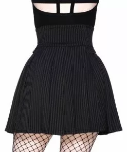 Killstar Devil In Disguise 80's Skirt Black Pinstripe New In 7 Killstar Devil In Disguise 80's Skirt Black Pinstripe New In