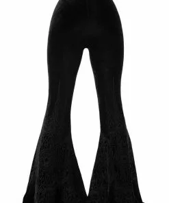 Killstar De La Souless Velvet Flares 70's Trousers Black New In