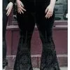 Killstar De La Souless Velvet Flares 70's Trousers Black New In
