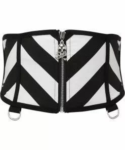 Killstar Realm Of Saturn Stripe 80's Corset Belt Black White New In