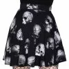 Killstar Miss Mortem Skulls Skater Skirt Black