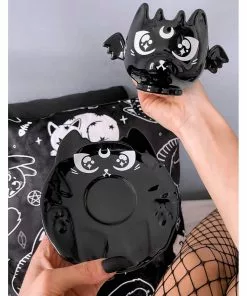 Killstar Kittea Cat Tea Cup & Saucer Black