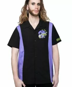 Killstar Vince Ray Kon-Tiki 50's Bowling Shirt Black