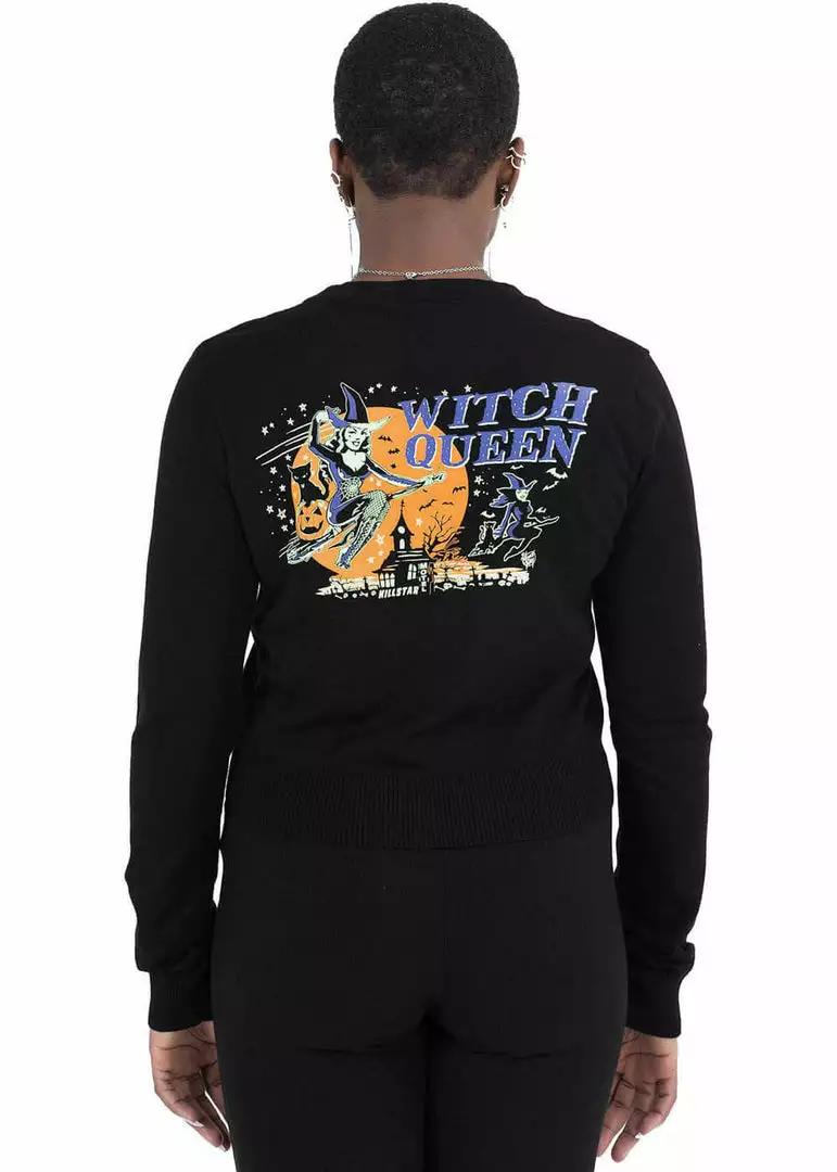 Killstar Vince Ray Witch Queen 50's Cardigan Black New In 3 Killstar Vince Ray Witch Queen 50's Cardigan Black New In