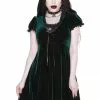New In Killstar Heather Velvet 60's Jurk Emerald Green 1 New In Killstar Heather Velvet 60's Jurk Emerald Green