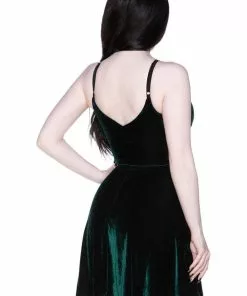 New In Killstar Magica Velvet Skater Dress Emerald Green 5 New In Killstar Magica Velvet Skater Dress Emerald Green