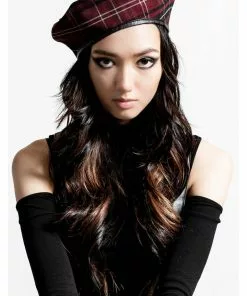 New In Killstar Dark Fate Beret Tartan Red 8 New In Killstar Dark Fate Beret Tartan Red