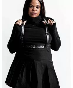 Killstar Shadows Suspender Skirt Black New In