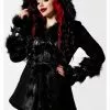 Killstar Flies By Night Bat Faux-Fur Coat Black 1 Killstar Flies By Night Bat Faux-Fur Coat Black