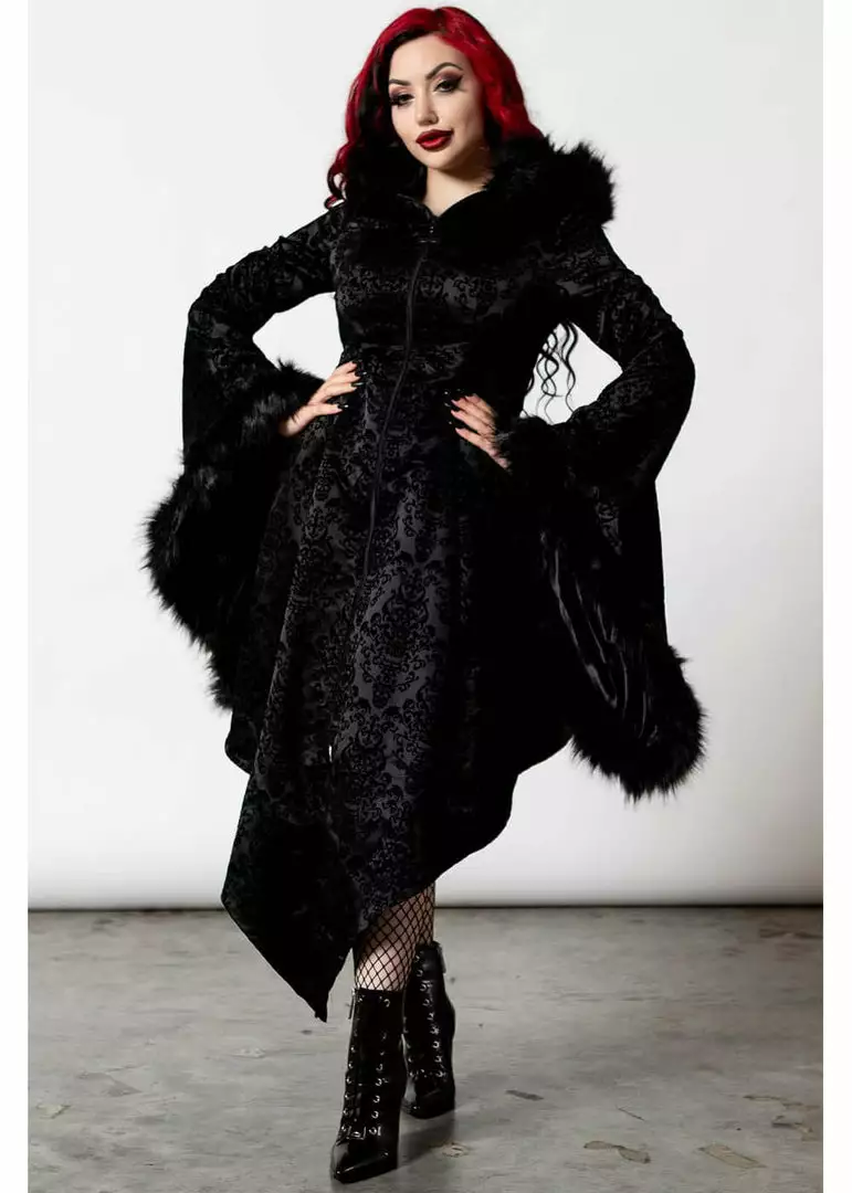 Killstar Moonspell Brocade Coat With Hood Black New In 5 Killstar Moonspell Brocade Coat With Hood Black New In