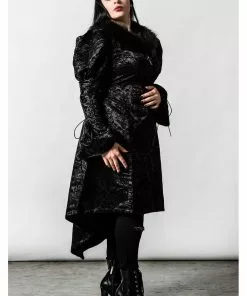 New In Killstar Evarose Brocade Coat Black