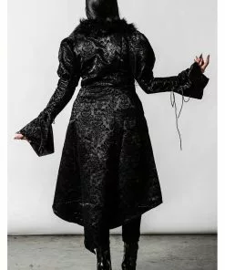 New In Killstar Evarose Brocade Coat Black