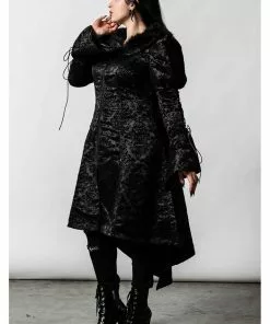 New In Killstar Evarose Brocade Coat Black