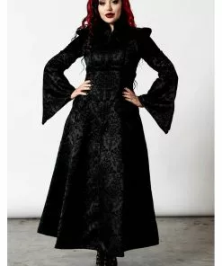 Killstar Vyolet Brocade Coat Black