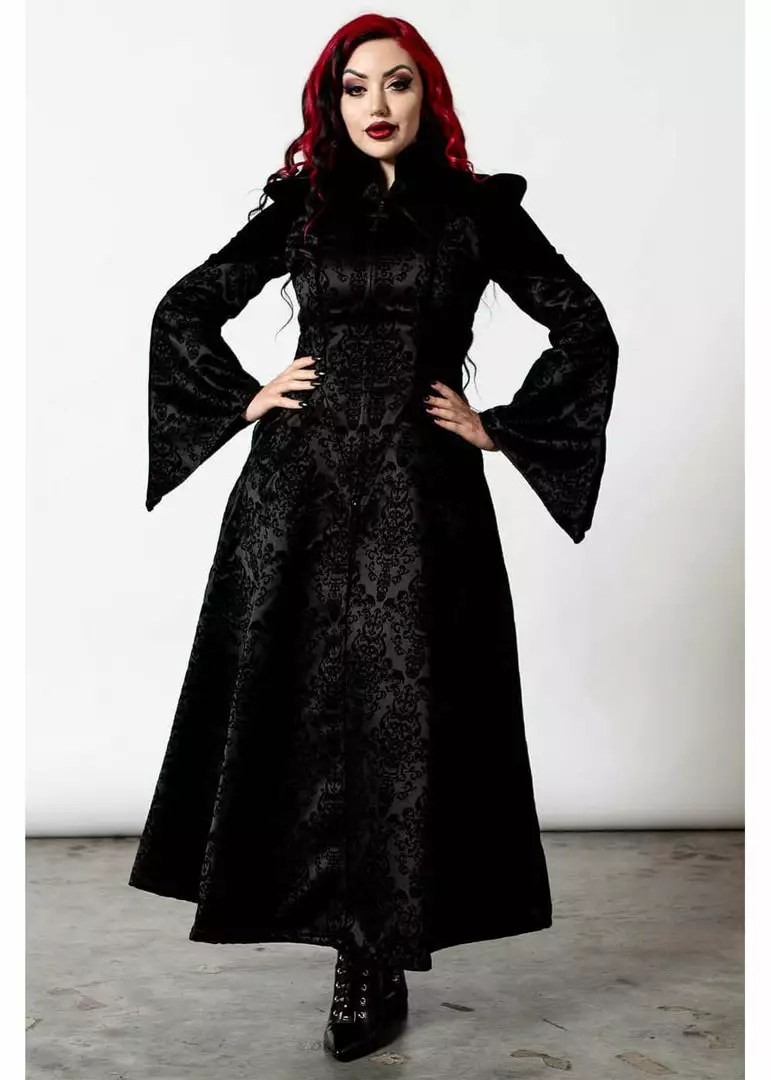 Killstar Vyolet Brocade Coat Black 3 Killstar Vyolet Brocade Coat Black