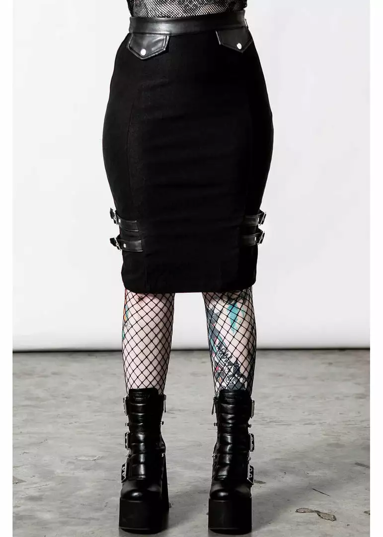 Killstar Bayonet Pencil Skirt Black 5 Killstar Bayonet Pencil Skirt Black