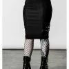 Killstar Bayonet Pencil Skirt Black