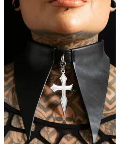 New In Killstar Cathedral Cross Choker Black