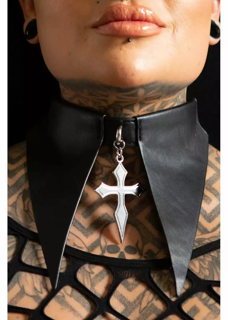 New In Killstar Cathedral Cross Choker Black 4 New In Killstar Cathedral Cross Choker Black