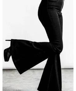 Killstar Unholy Trinity Flare 70's Trousers Black New In