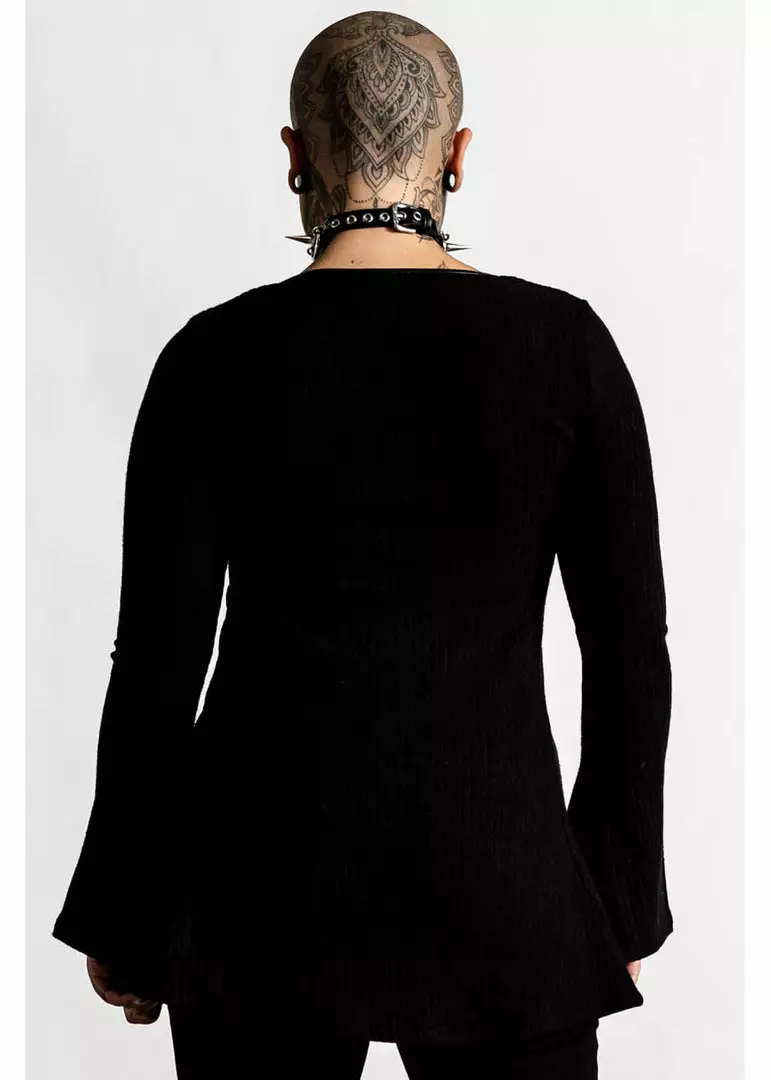 New In Killstar Scorpia Velvet 70's Top Black 5 New In Killstar Scorpia Velvet 70's Top Black