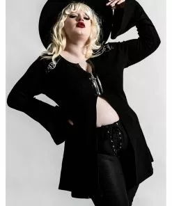 New In Killstar Scorpia Velvet 70's Top Black