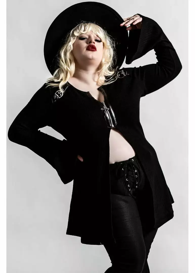 New In Killstar Scorpia Velvet 70's Top Black 4 New In Killstar Scorpia Velvet 70's Top Black
