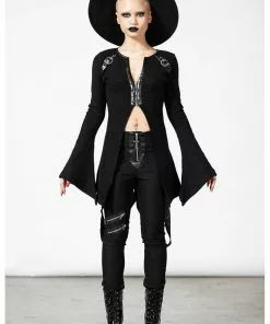New In Killstar Scorpia Velvet 70's Top Black 10 New In Killstar Scorpia Velvet 70's Top Black