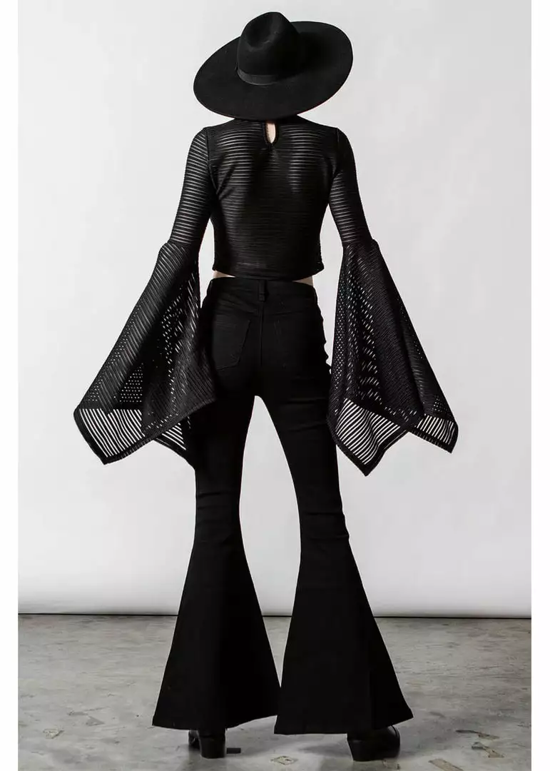 Killstar Phases Moon Striped Top Black 5 Killstar Phases Moon Striped Top Black