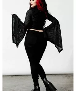 Killstar Phases Moon Striped Top Black 9 Killstar Phases Moon Striped Top Black