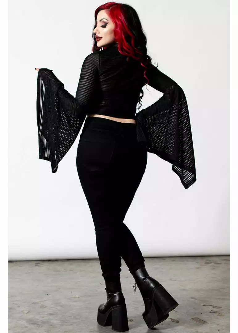 Killstar Phases Moon Striped Top Black 6 Killstar Phases Moon Striped Top Black