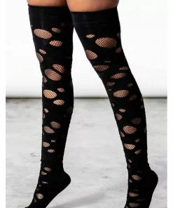 Killstar Wretched Soul Distress Socks Black