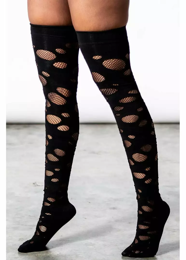 Killstar Wretched Soul Distress Socks Black 3 Killstar Wretched Soul Distress Socks Black